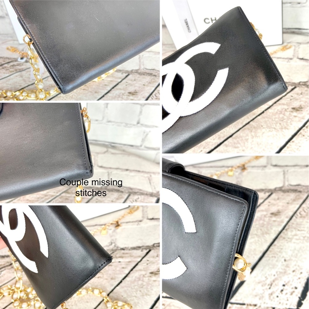 Chanel long wallet black leather crossbody custom with handmade bag charm - Picture 4 of 16